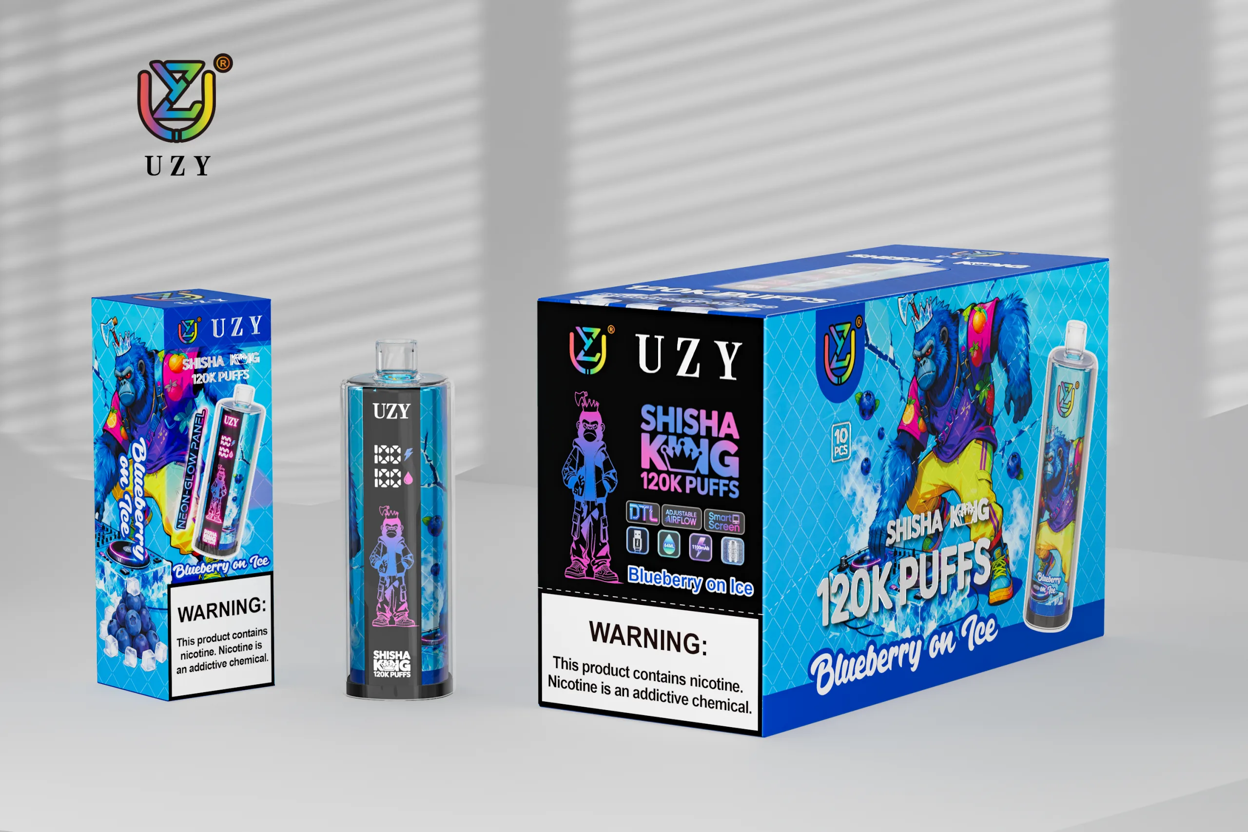 UZY Shisha Hookah King 120K Einweg E-Zigarette 64ml