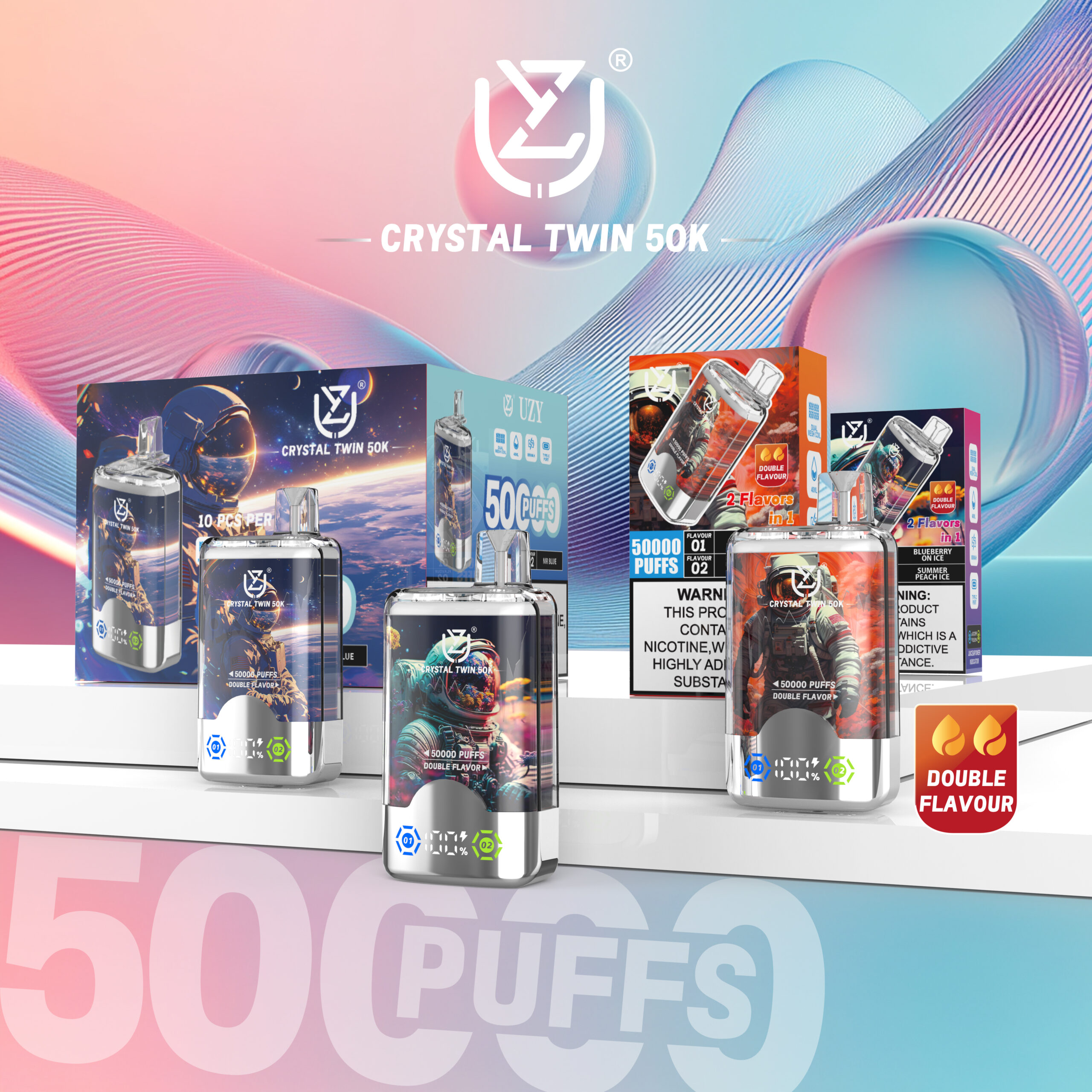 UZY Crystal Twin 50K Einweg E-Zigarette Double Flavor