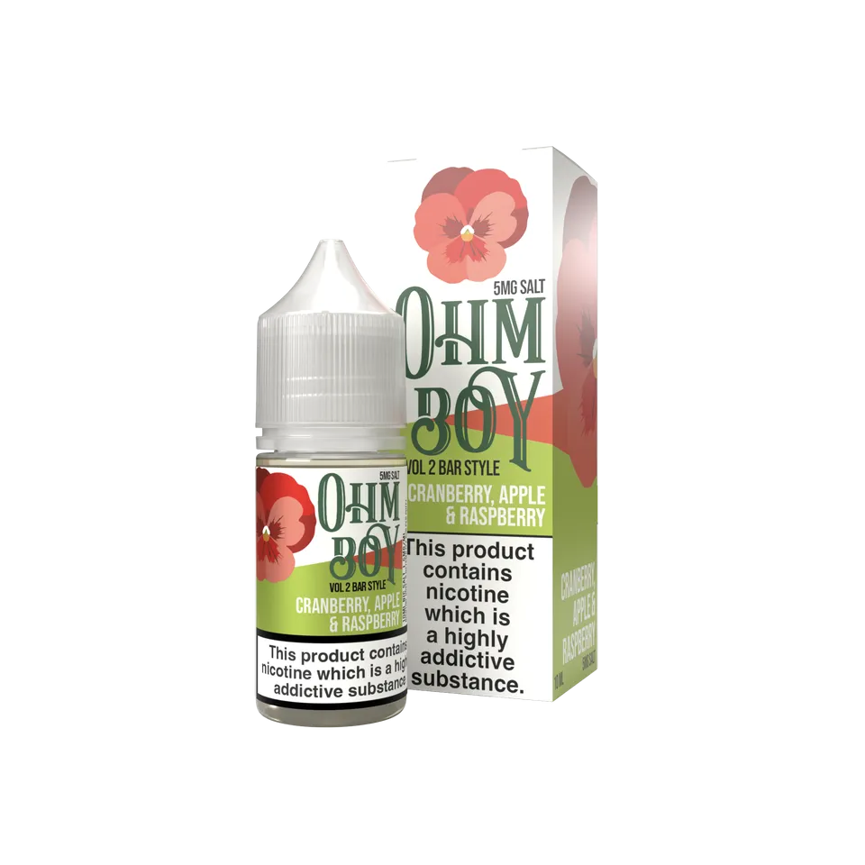 Ohm Boy Volume II Bar Style Nic Salt 10ml Cranberry Apple