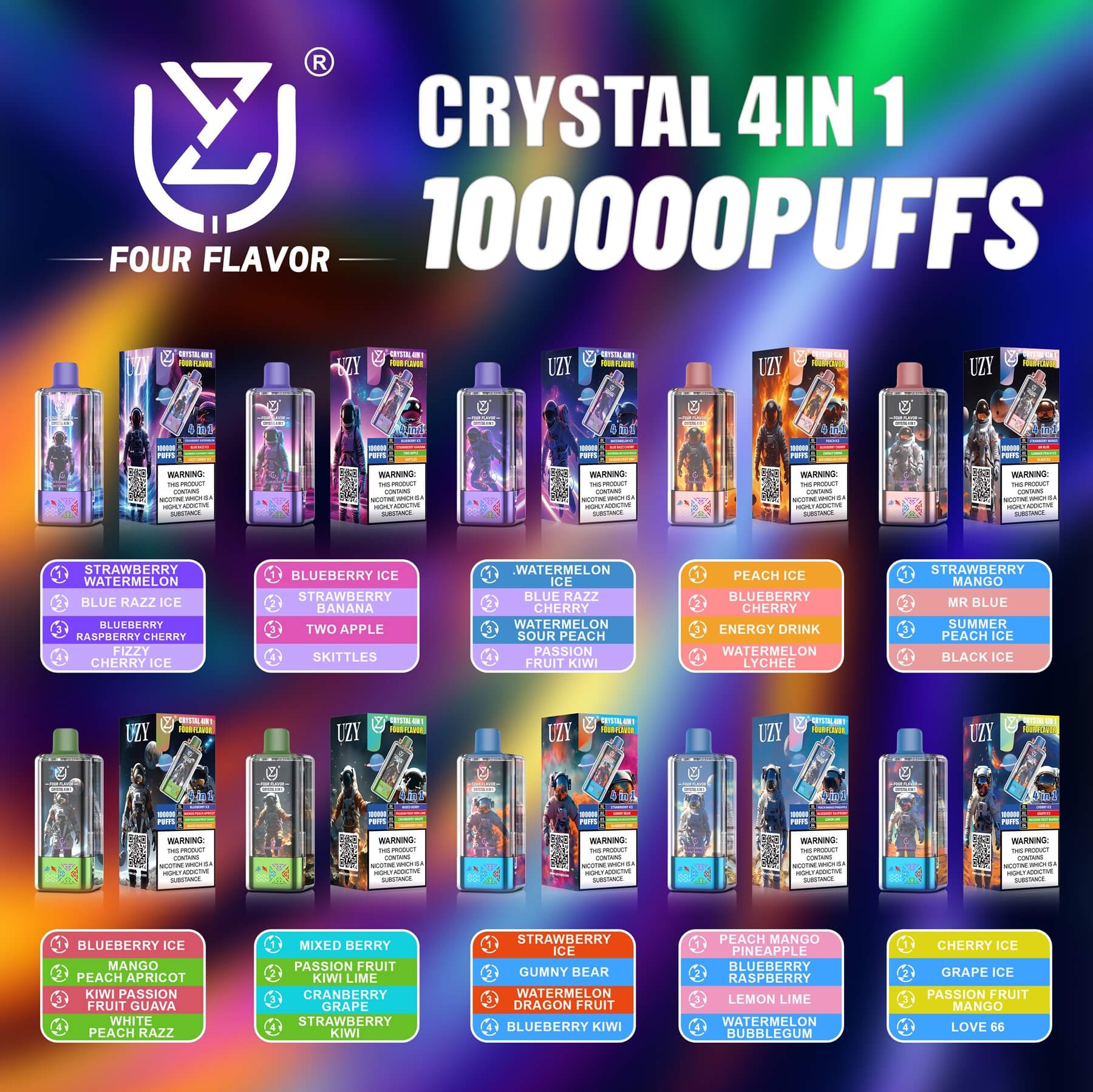UZY Crystal 4 in 1 100000 Einweg E-Zigarette 56ml