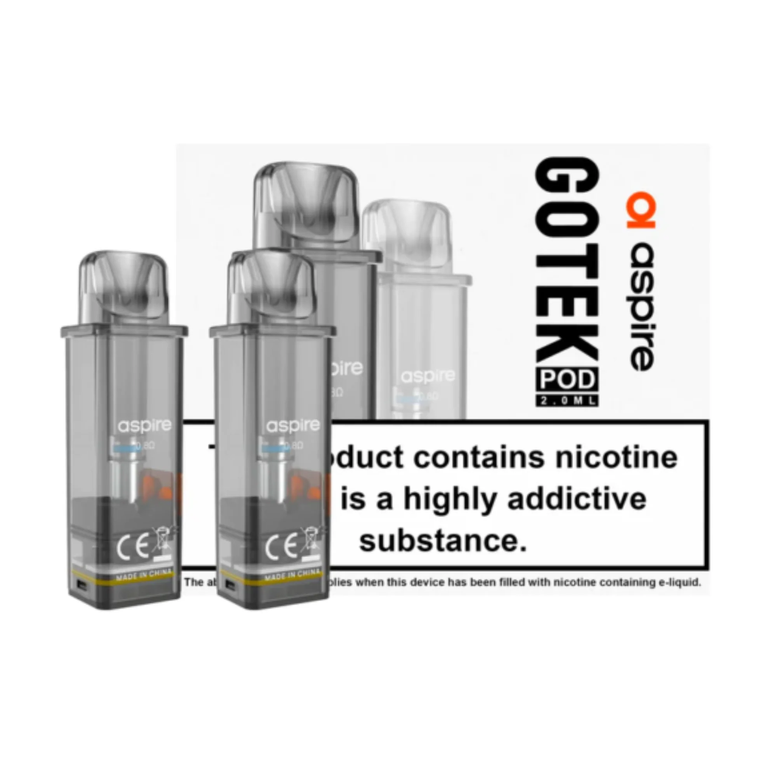 Aspire GoTek X 0,8 Ohm Pod 2er Pack 2ml MTL