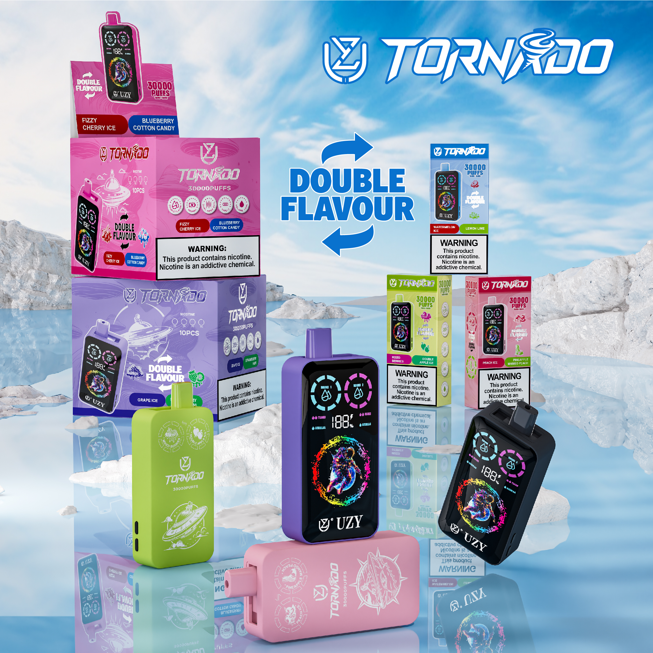 UZY Tornado 30000 Einweg E-Zigarette Double Flavor