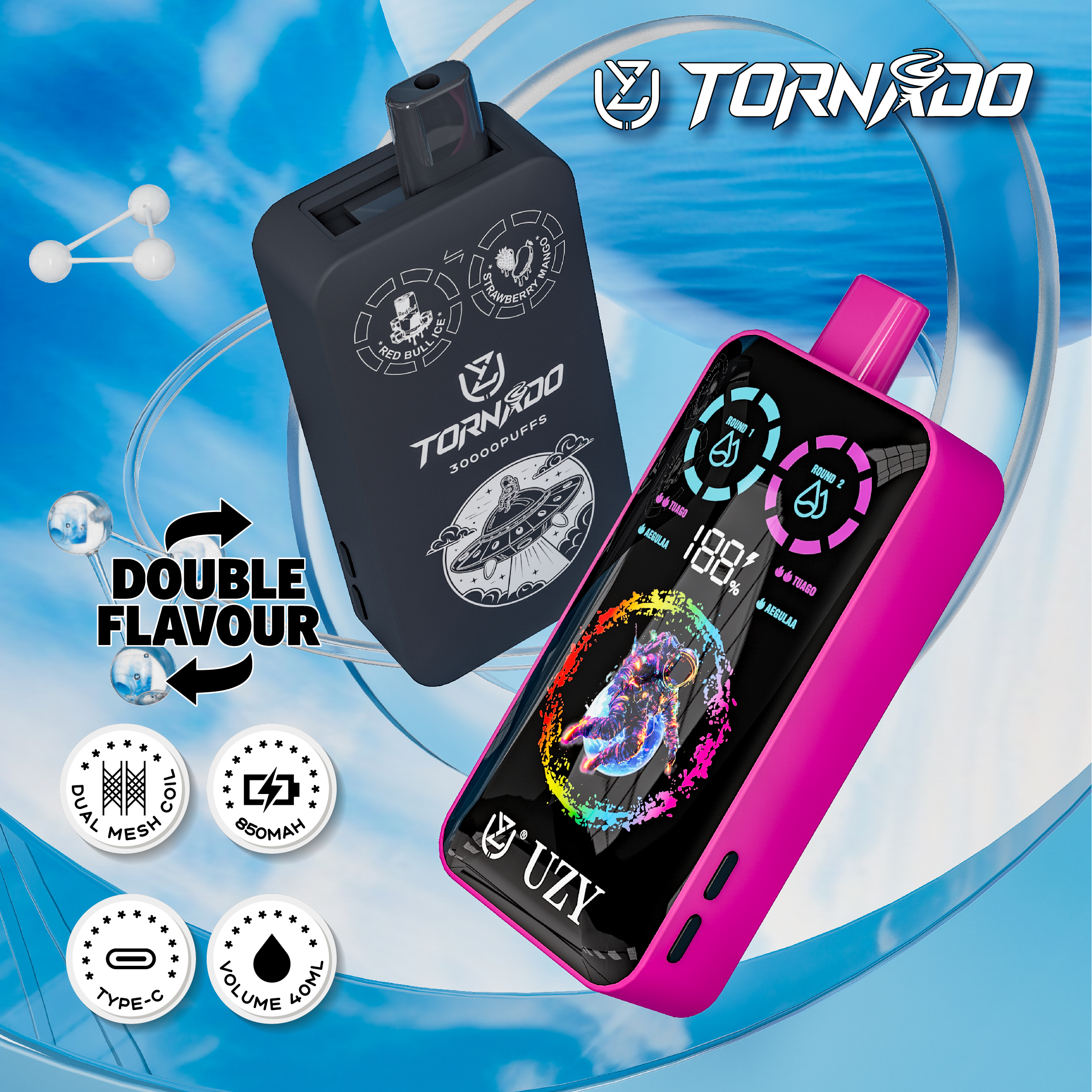 UZY Tornado 30000 Einweg E-Zigarette Double Flavor