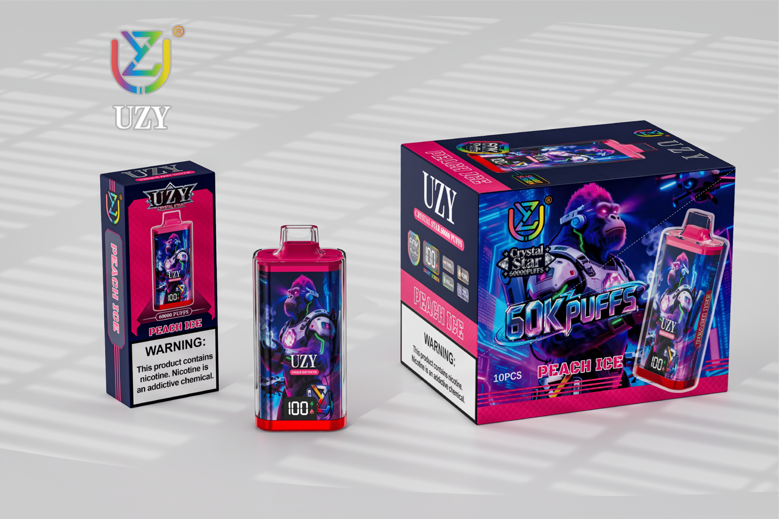 UZY Crystal Star 60000 Einweg E-Zigarette 40ml Mesh Display