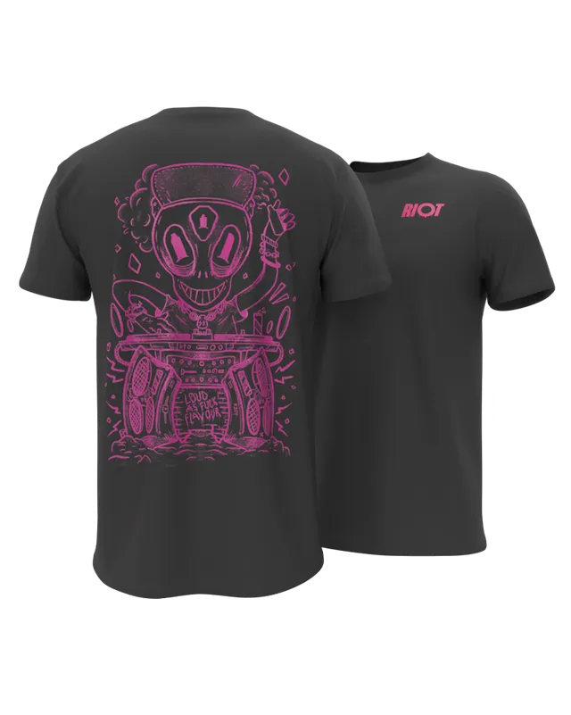 Riot Squad Connex Loud as F T-Shirt Schwarz Pink Baumwolle