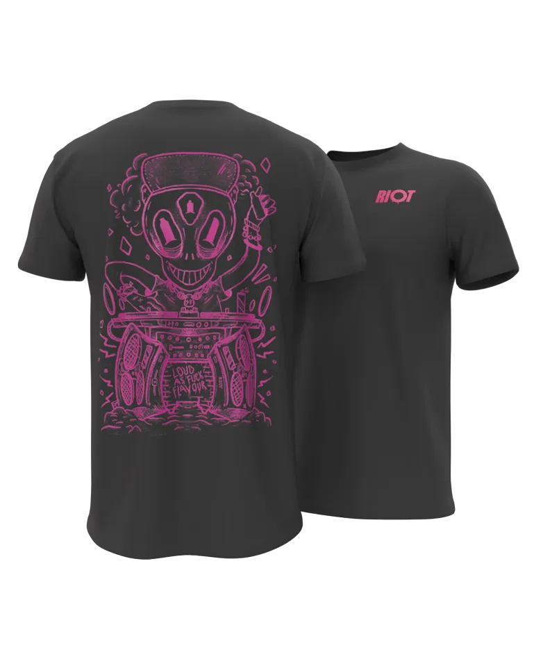 Riot Squad Connex Loud as F T-Shirt Schwarz Pink Baumwolle