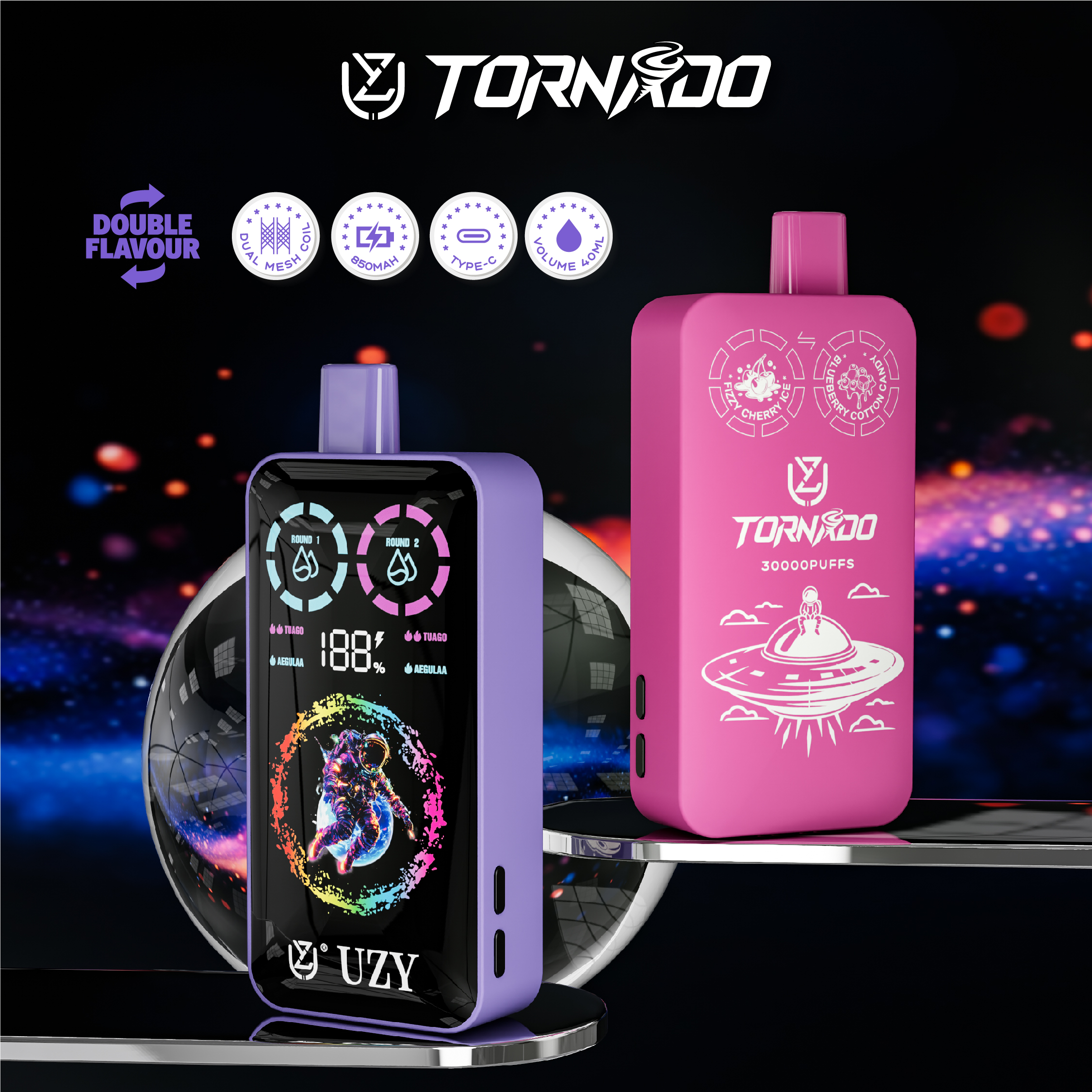 UZY Tornado 30000 Einweg E-Zigarette Double Flavor