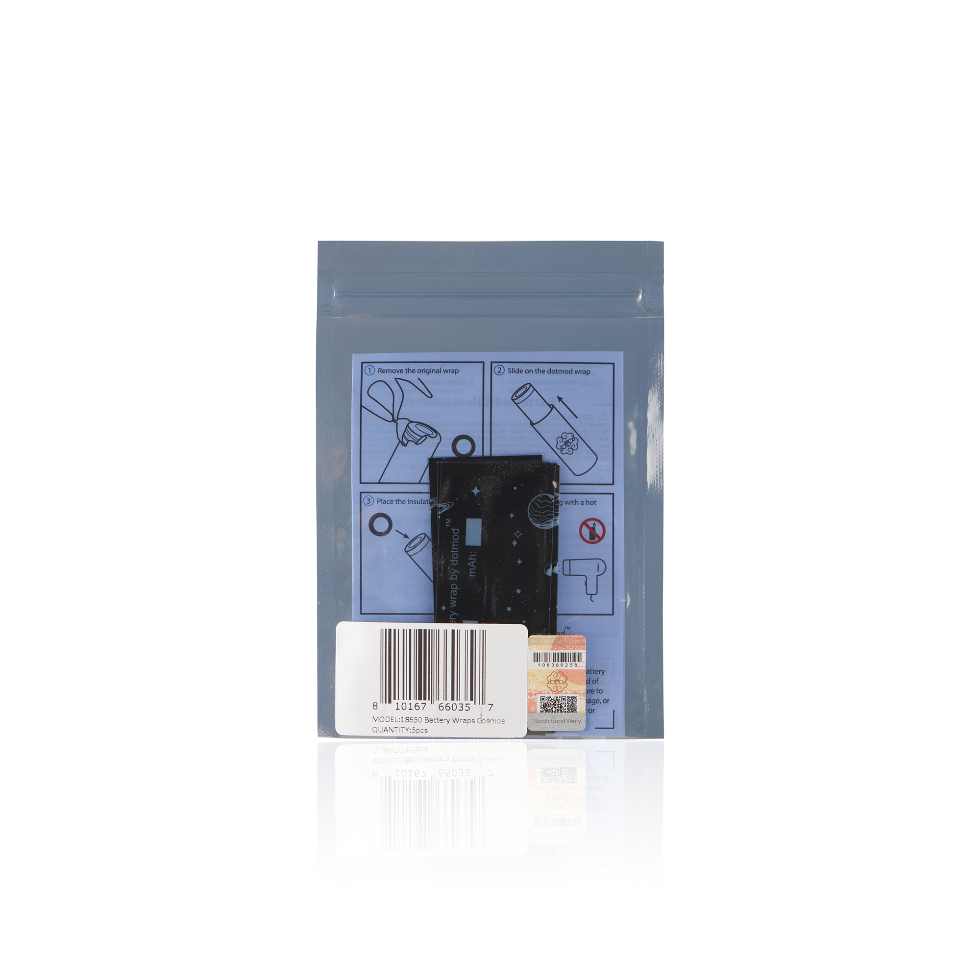 DotMod 18650 Battery Wraps 5 Stück Tech Akkuhüllen