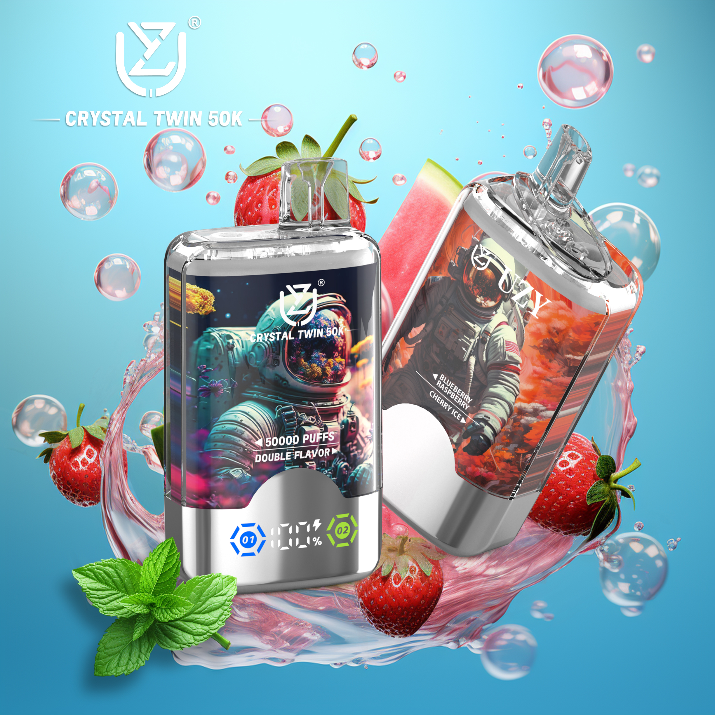 UZY Crystal Twin 50K Einweg E-Zigarette Double Flavor
