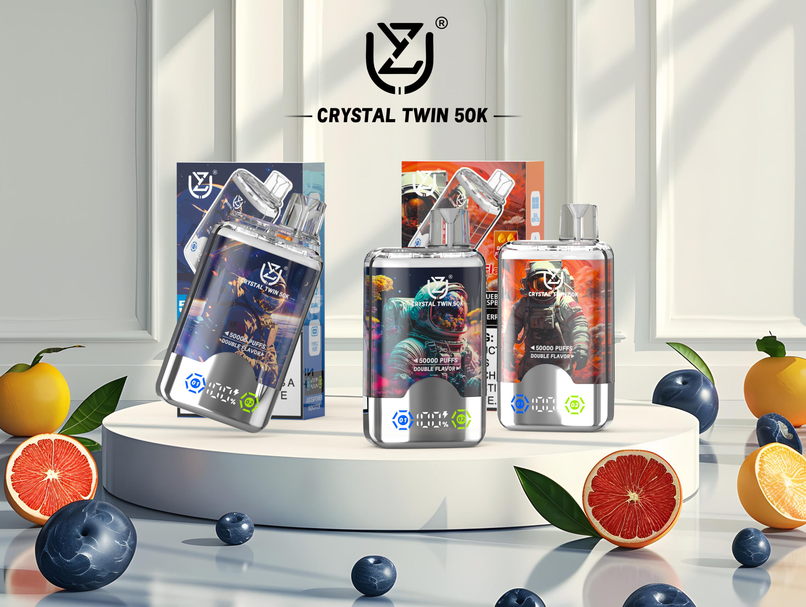 UZY Crystal Twin 50K Einweg E-Zigarette Double Flavor