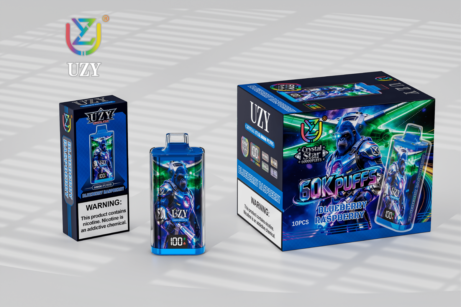 UZY Crystal Star 60000 Einweg E-Zigarette 40ml Mesh Display