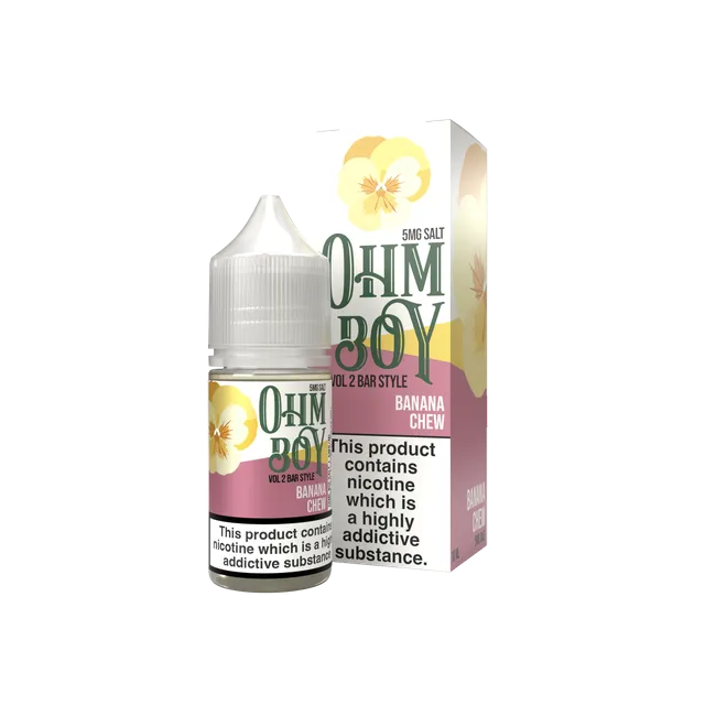 Ohm Boy Volume II Bar Style Banana Chew Nic Salt 10ml 10mg
