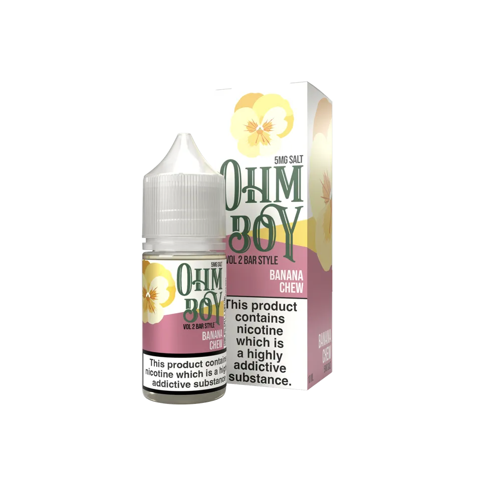 Ohm Boy Volume II Bar Style Banana Chew Nic Salt 10ml 10mg