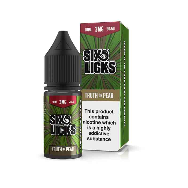 Six Licks Originals Truth or Pear E-Liquid 10ml 3mg Birne