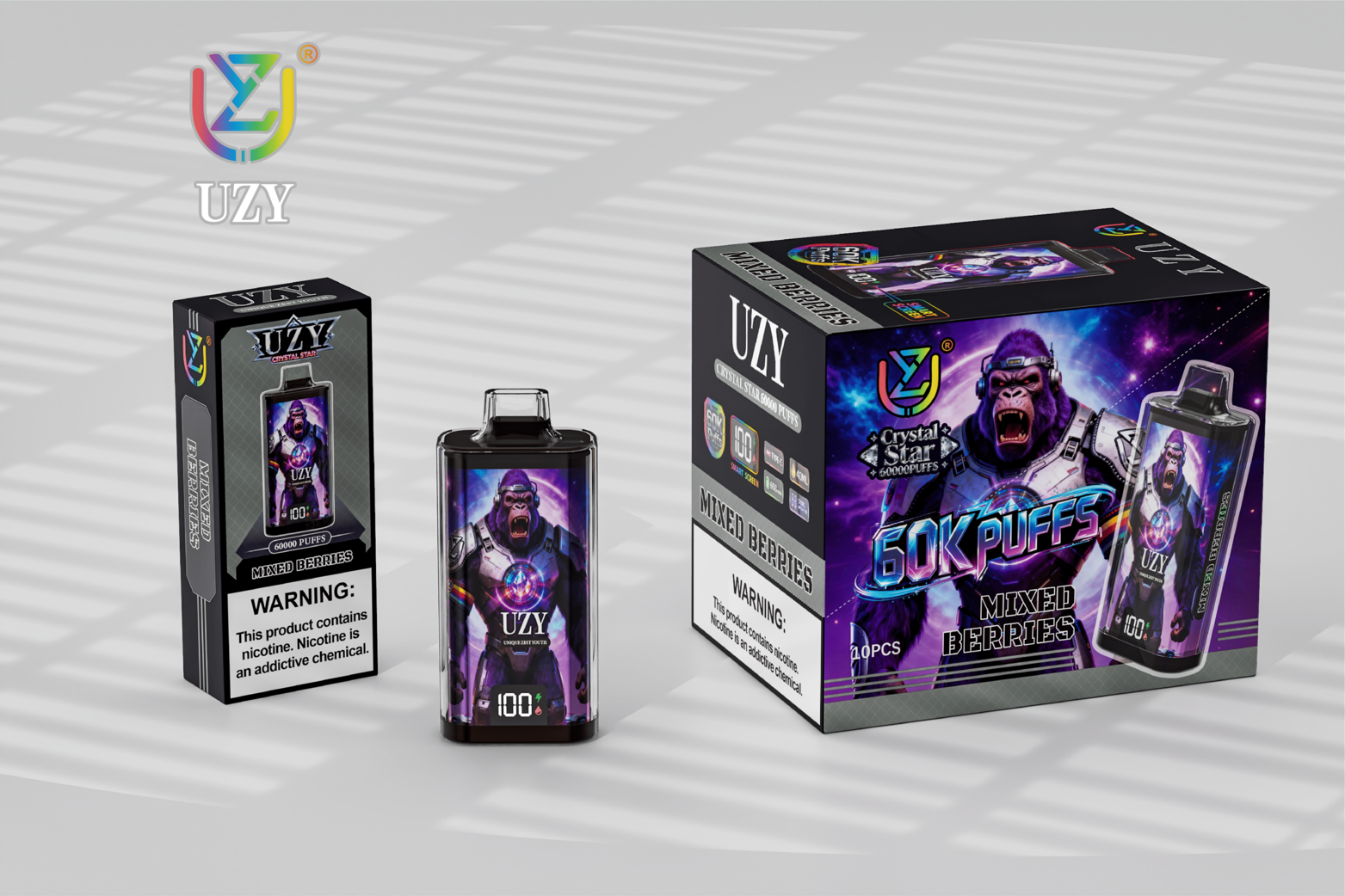 UZY Crystal Star 60000 Einweg E-Zigarette 40ml Mesh Display